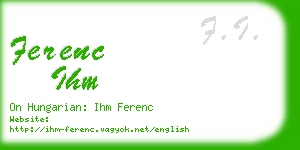 ferenc ihm business card